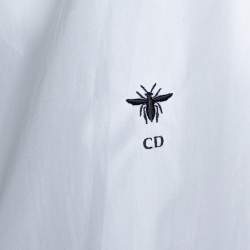Dior White Cotton Bee Embroidered Sleeveless Blouse S