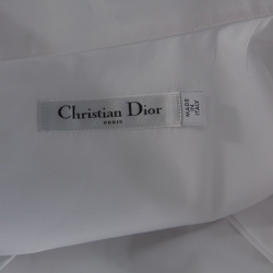 Dior White Cotton Bee Embroidered Sleeveless Blouse S