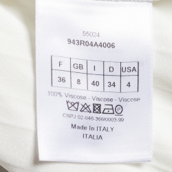 Pre Owned Dior White Knit Pleated Flared Dress S