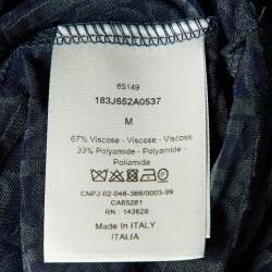Dior Homme Navy Blue Oblique Jersey Sheer T-Shirt M