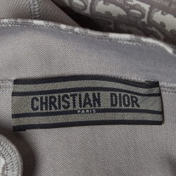 Dior Grey Monogram Knit Zipper Mini Dress S