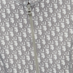 Dior Grey Monogram Knit Zipper Mini Dress S