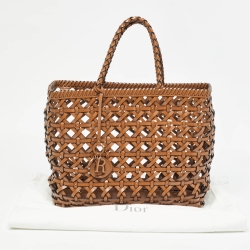 Pre Owned Dior Brown Woven Leather DiorCabas Tote