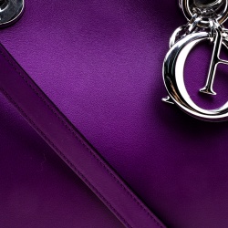 Pre Owned Dior Purple Leather Medium Diorissimo Shopper Tote