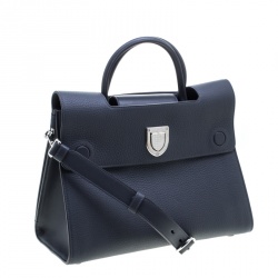 Pre Owned Dior Grey Leather Medium Diorever Bag