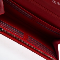 Pre Owned Dior Red/Pink Leather Promenade Chain Clutch