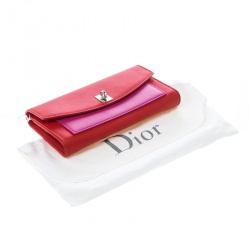 Pre Owned Dior Red/Pink Leather Promenade Chain Clutch