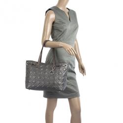 Pre Owned Dior Grey Coated Canvas ‘Panarea’ Medium Tote