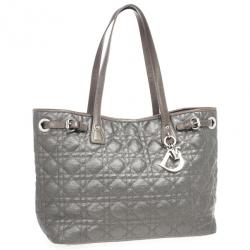 Pre Owned Dior Grey Coated Canvas ‘Panarea’ Medium Tote