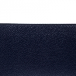 مملوكة مسبقًا محفظة ديور فوياغور بسحاب ملتف جلد ديوريسيمو زرقاء