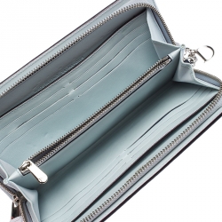 مملوكة مسبقًا محفظة ديور فوياغور بسحاب ملتف جلد ديوريسيمو زرقاء