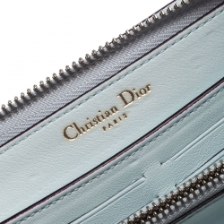 مملوكة مسبقًا محفظة ديور فوياغور بسحاب ملتف جلد ديوريسيمو زرقاء