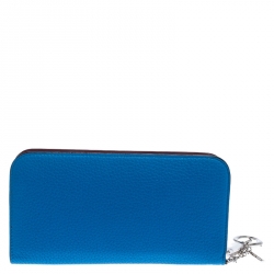 مملوكة مسبقًا Dior Blue Leather Diorissimo Voyageur  Zip Around Wallet