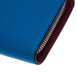 مملوكة مسبقًا Dior Blue Leather Diorissimo Voyageur  Zip Around Wallet