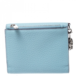 Pre Owned محفظة ديور أنفيلوب ديوريسيمو جلد زرقاء فاتحة