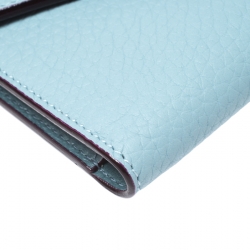 Pre Owned محفظة ديور أنفيلوب ديوريسيمو جلد زرقاء فاتحة