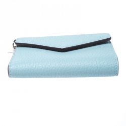 Pre Owned محفظة ديور أنفيلوب ديوريسيمو جلد زرقاء فاتحة