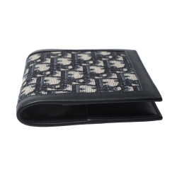 Pre Owned Dior Black Oblique Canvas and Leather Passport Holder