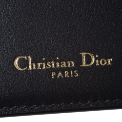 Pre Owned Dior Black Oblique Canvas and Leather Passport Holder