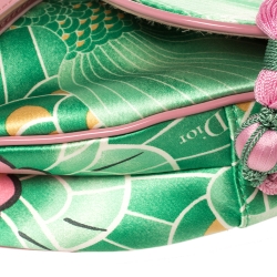 Pre Owned Dior Multicolor Printed Silk Limited Edition 0459 Koi Saddle Bag