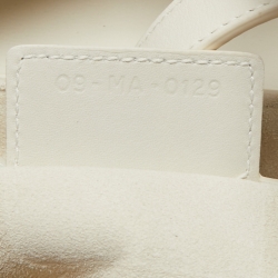 Pre Owned Dior White Leather Saddle Bag