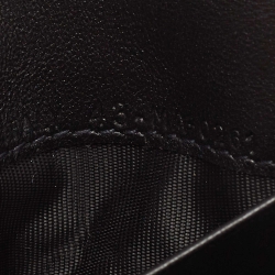 Pre Owned Dior Black Leather Saddle Flap Card Case