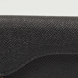 Pre Owned Dior Black Leather Saddle Flap Card Case