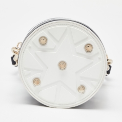 Pre Owned Dior Blue/White Leather Small Dior Vibe Bucket Bag