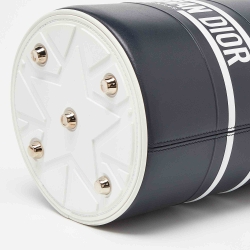 Pre Owned Dior Blue/White Leather Small Dior Vibe Bucket Bag