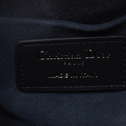 Pre Owned Dior Blue/White Leather Small Dior Vibe Bucket Bag