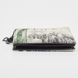 Dior Multicolor Toile de Jouy Print Leather Lady Dior Flap Wallet