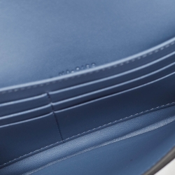 Pre Owned Dior Blue Leather Saddle Wallet on Chain