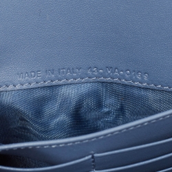 Pre Owned Dior Blue Leather Saddle Wallet on Chain