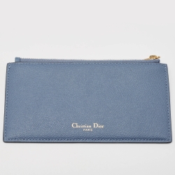 Pre Owned Dior Blue Leather Saddle Wallet on Chain