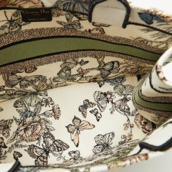 Pre Owned Dior Multicolor Butterfly Embroidered Canvas Medium Book Tote