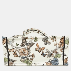 Pre Owned Dior Multicolor Butterfly Embroidered Canvas Medium Book Tote