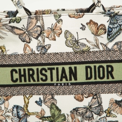 Pre Owned Dior Multicolor Butterfly Embroidered Canvas Medium Book Tote