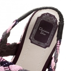 Dior Multicolor Braid Woven Ankle Strap Platform Sandals Size 40