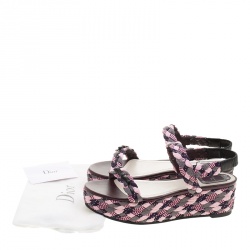 Dior Multicolor Braid Woven Ankle Strap Platform Sandals Size 40