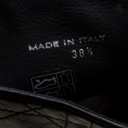 Pre Owned Dior Black Ruched Cannage Leather Knee High Boots Size 38.5