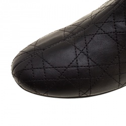 Pre Owned Dior Black Ruched Cannage Leather Knee High Boots Size 38.5