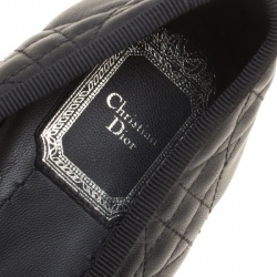 Pre Owned حذاء فلات باليه كريستيان ديور ماي ديور جلد كاناج مبطن أسود مقاس 39