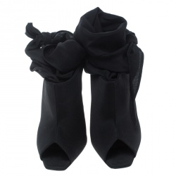 مملوكة مسبقًا بوت للكاحل ديور بروكلين جلد أسود ووردي فاتح بحزام للكاحل ومقدمة مفتوحة مقاس 39