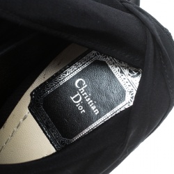 مملوكة مسبقًا بوت للكاحل ديور بروكلين جلد أسود ووردي فاتح بحزام للكاحل ومقدمة مفتوحة مقاس 39