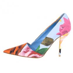 مملوكة مسبقًا Dior Rose Print Pointed Toe Pumps Size 38.5