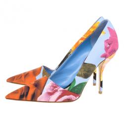 مملوكة مسبقًا Dior Rose Print Pointed Toe Pumps Size 38.5