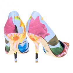 مملوكة مسبقًا Dior Rose Print Pointed Toe Pumps Size 38.5