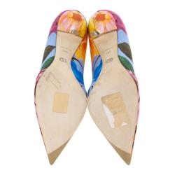 مملوكة مسبقًا Dior Rose Print Pointed Toe Pumps Size 38.5