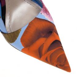 مملوكة مسبقًا Dior Rose Print Pointed Toe Pumps Size 38.5