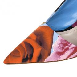 مملوكة مسبقًا Dior Rose Print Pointed Toe Pumps Size 38.5